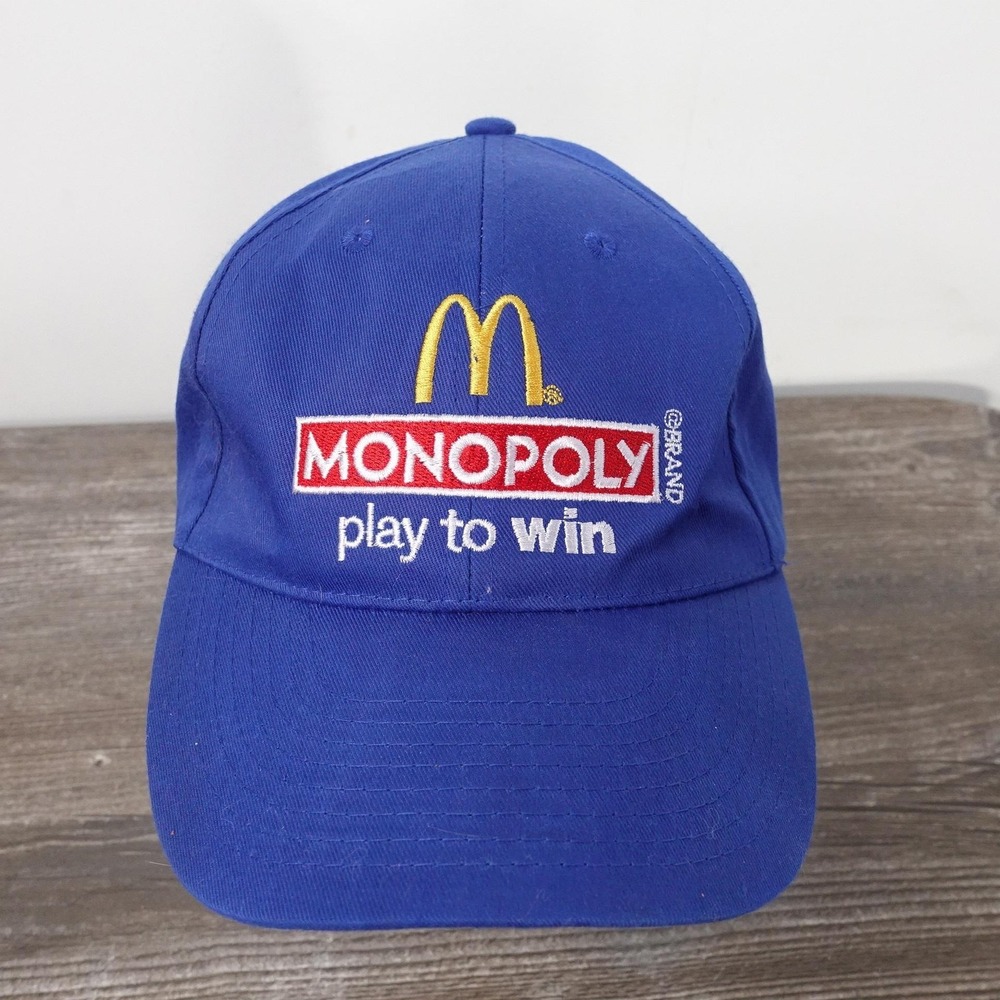 McDonald's Monopoly Play To Win Blue Hat Adjustable Strapback Cap 2012 Promo